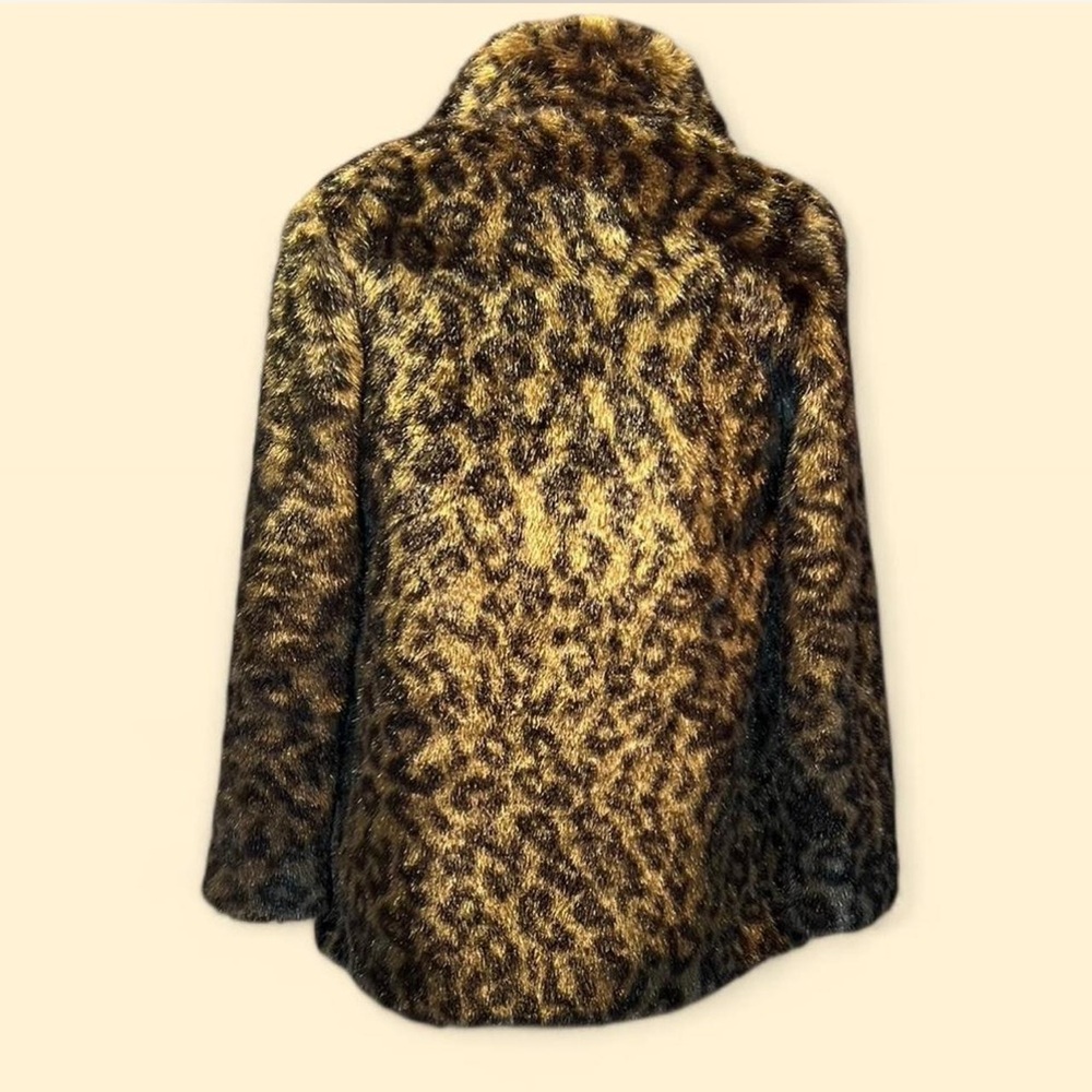 🤎Anthro x Velvet by Graham & Spencer Leopard Print Faux Fur Teddy Jacket 🐻 - Picture 3 of 7